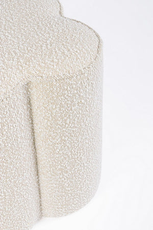 Pouf in Bouclé Grigio Moderno da Interno - WALKER Colore: Marrone