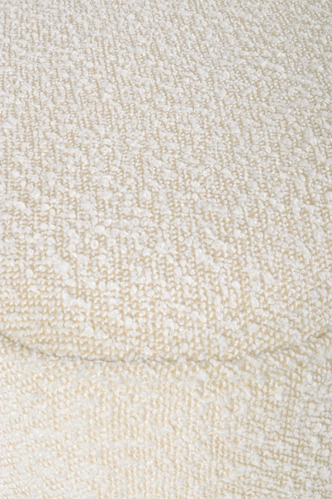 Pouf in Bouclé Grigio Moderno da Interno - WALKER Colore: Marrone