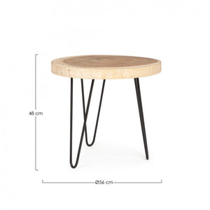 Set 2 Tavolini Legno Nero Industriale da Interno 56 cm - WOODSTOCK