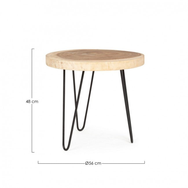 Set 2 Tavolini Legno Nero Industriale da Interno 56 cm - WOODSTOCK