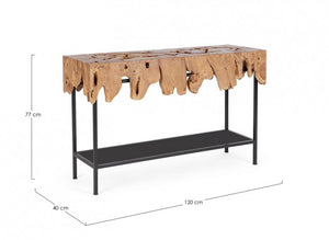 Consolle Radice di Teak Naturale Industriale da Interno - MONTEGO