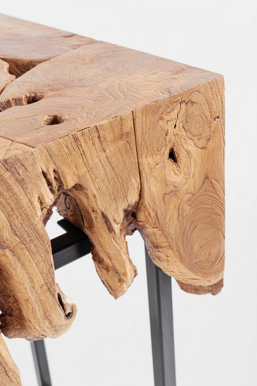 Consolle Radice di Teak Naturale Industriale da Interno - MONTEGO