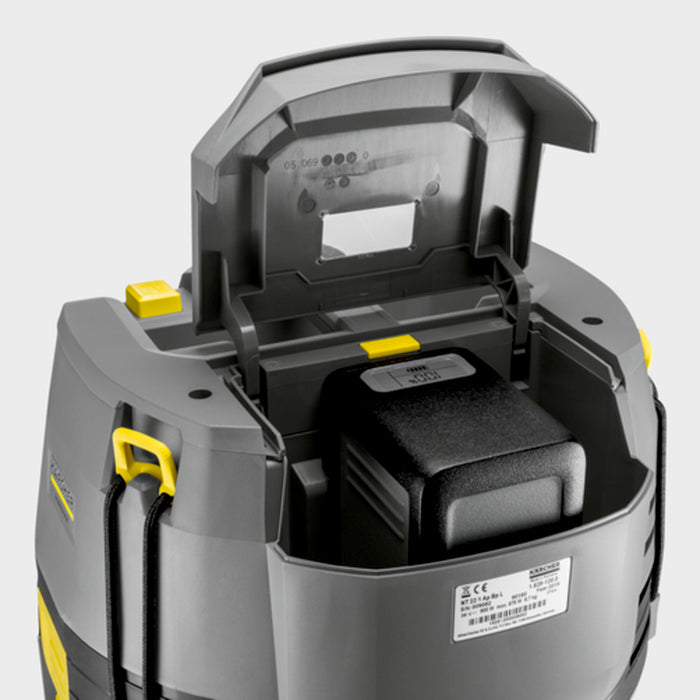 KARCHER Bidone aspiratutto Professionale a batteria NT 22/1 Ap Bp L - Capacità del contenitore: 22 l - Materiale vano di raccolta: Plastica  - Rumorosità: 70 dB(A)