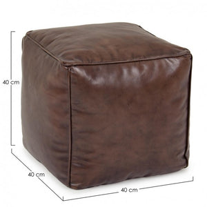 Pouf Marrone Stile Moderno da Interno 40x40 cm - SAVANNAH