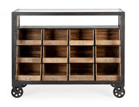 Cassettiera Legno Naturale Industriale da Interno H95,5 - LIDIA