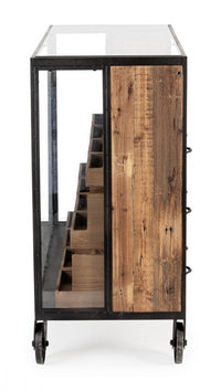 Cassettiera Legno Naturale Industriale da Interno H95,5 - LIDIA