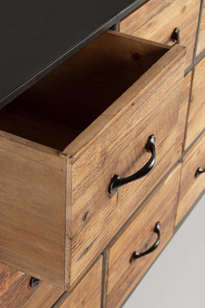 Cassettiera Legno Naturale Industriale da Interno H95,5 - LIDIA