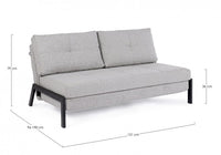 Divano Letto 2 Posti Acciaio Beige Moderno da Interno - ASHTON