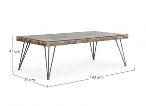 Tavolino Acciaio Grigio Scuro Industriale da Interno 140x75 - OCEANIA