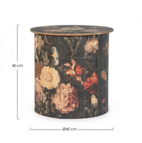Tavolino Legno Grigio Scuro Floreale da Interno 40cm - NIPPON BAMBOO