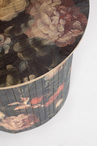 Tavolino Legno Grigio Scuro Floreale da Interno 40cm - NIPPON BAMBOO