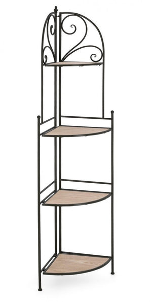 Angoliera 4 Piani Acciaio Nero da Interno - GISELLE