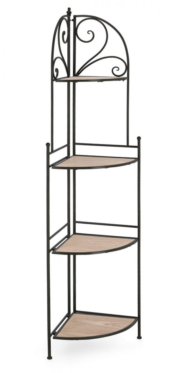 Angoliera 4 Piani Acciaio Nero da Interno - GISELLE