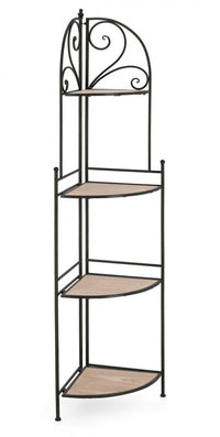 Angoliera 4 Piani Acciaio Nero da Interno - GISELLE