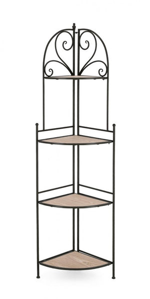 Angoliera 4 Piani Acciaio Nero da Interno - GISELLE