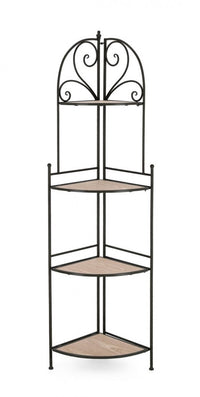 Angoliera 4 Piani Acciaio Nero da Interno - GISELLE