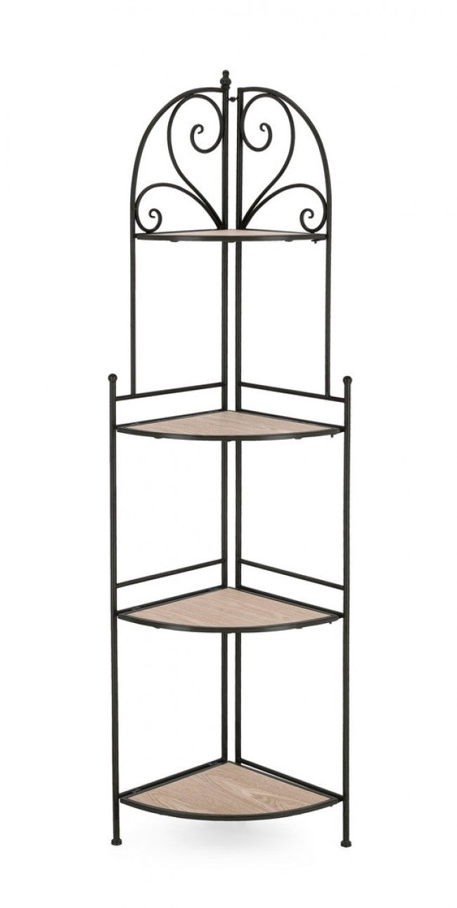 Angoliera 4 Piani Acciaio Nero da Interno - GISELLE