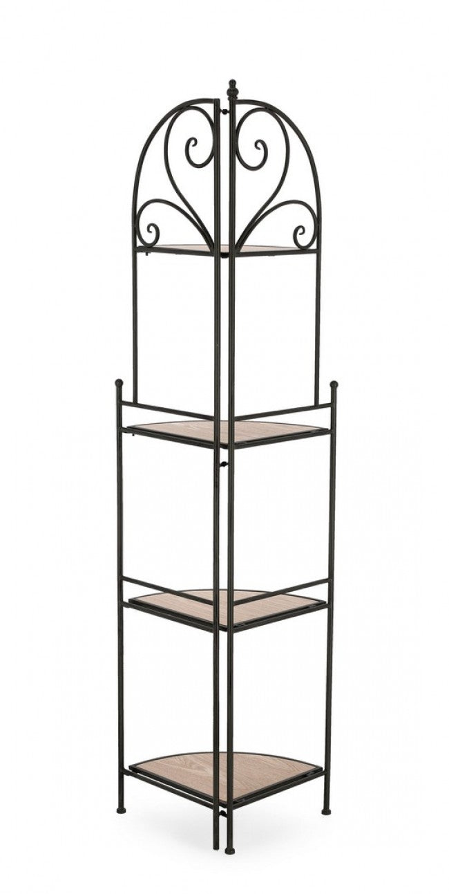 Angoliera 4 Piani Acciaio Nero da Interno - GISELLE