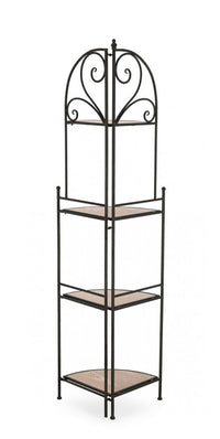 Angoliera 4 Piani Acciaio Nero da Interno - GISELLE