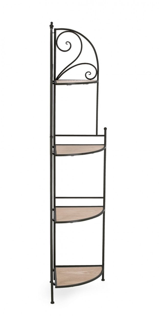 Angoliera 4 Piani Acciaio Nero da Interno - GISELLE