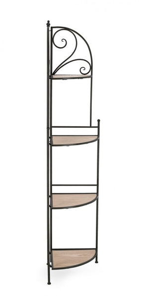 Angoliera 4 Piani Acciaio Nero da Interno - GISELLE