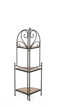Angoliera 3 Piani Acciaio Nero Stile Rustico da Interno - GISELLE