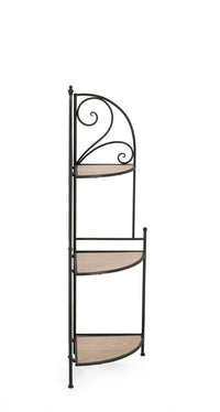 Angoliera 3 Piani Acciaio Nero Stile Rustico da Interno - GISELLE