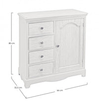 Credenza MDF Impiallacciato Bianca Rustica da Interno - IVORY