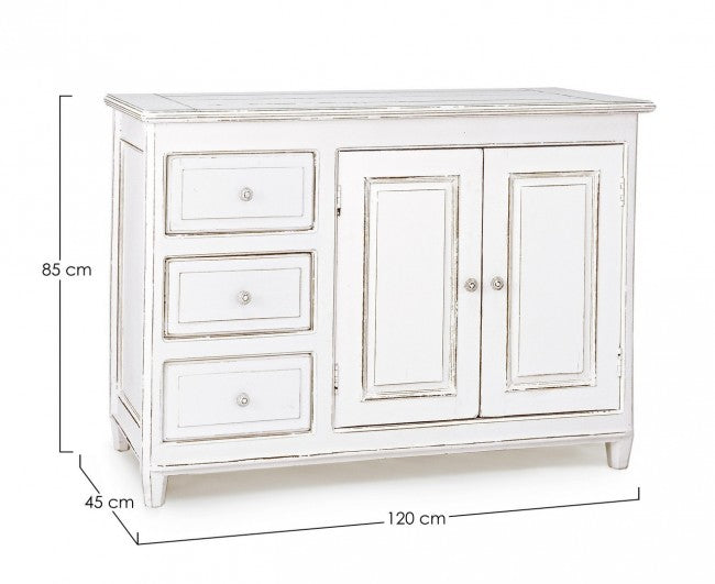 Credenza Legno Bianco Rustico da Interno - MAEVE