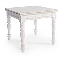 Tavolo Allungabile Legno Bianco Rustico da Interno 80/160x80 - MAEVE