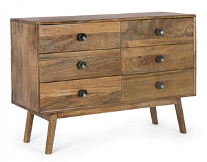 Cassettiera Legno Naturale Rustica da Interno - EVANDER