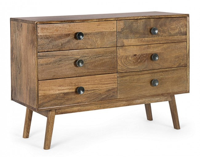 Cassettiera Legno Naturale Rustica da Interno - EVANDER