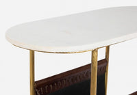 Tavolino con Porta Riviste Acciaio Marrone Industriale - LAWSON