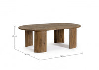 Tavolino Ovale Legno Marrone Rustico da Interni 130x80 - PHOENIX