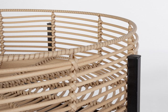 Tavolino Rotondo Acciaio Nero Stile Moderno da Interno - LENNY