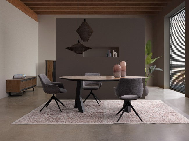 Tavolo MDF Impiallacciato Nero Moderno da Interno 200x115 - BRAMBLE