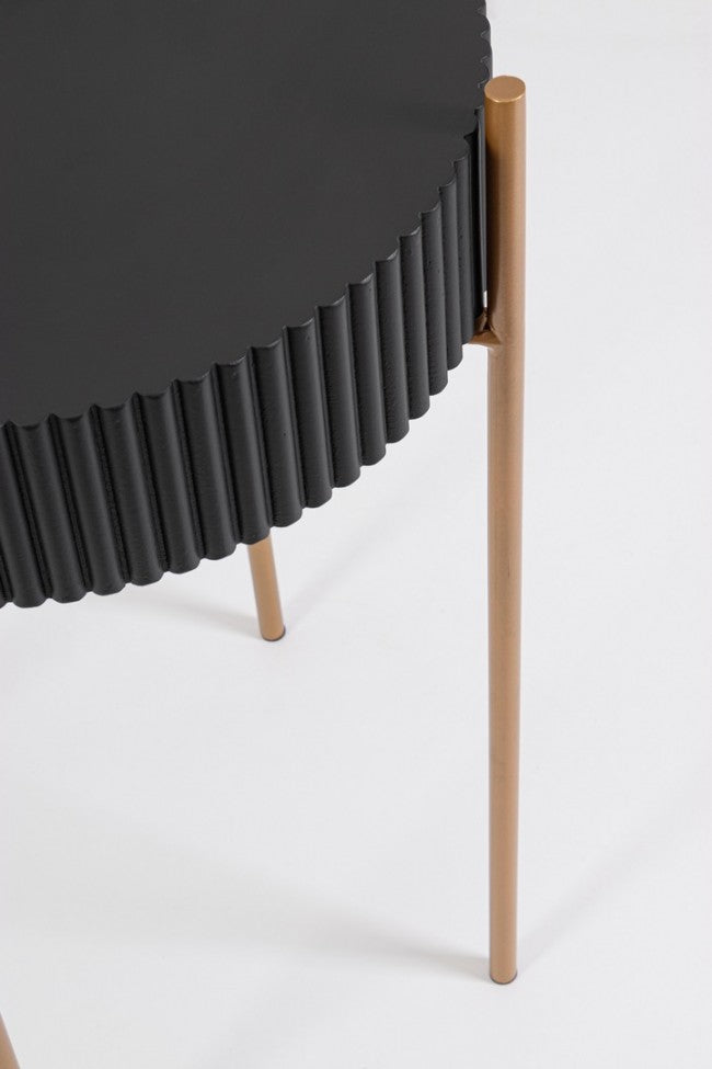 Tavolino Acciaio Nero Moderno da Interno H64.5 cm - FREYA