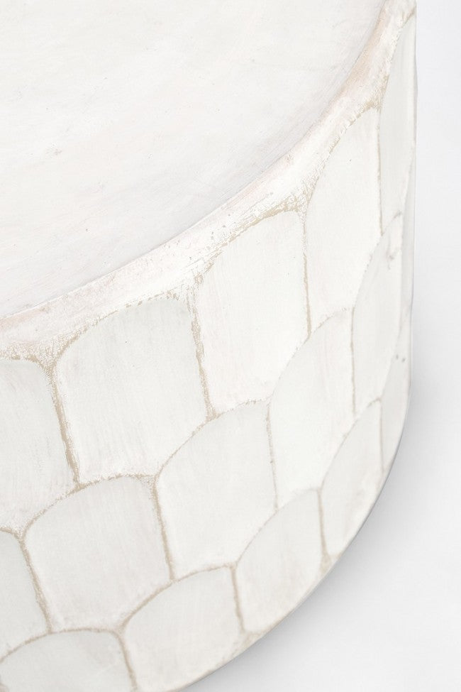 Tavolino Legno Bianco Boho da Interno 66 cm - ROAM