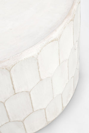 Tavolino Legno Bianco Boho da Interno 66 cm - ROAM