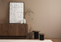 Tavolini Rotondi Legno Nero Moderni da Interno - HYBRID