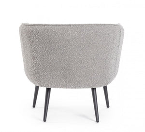 Poltrona Grigio Bouclé Moderna da Interno - MAE