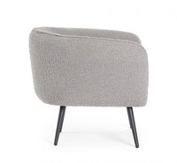 Poltrona Grigio Bouclé Moderna da Interno - MAE