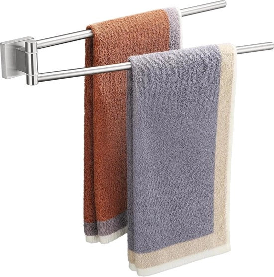 Sostegno asciugamano 39 cm in acciaio inossidabile, doppio giroscopico per bagno e cucina