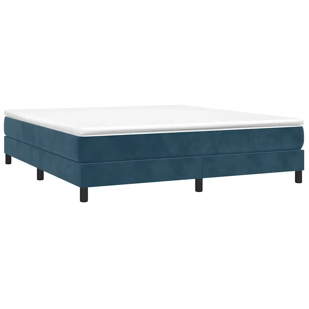 Giroletto a Molle con Materasso Blu Scuro 160x200 cm in Velluto 3144343