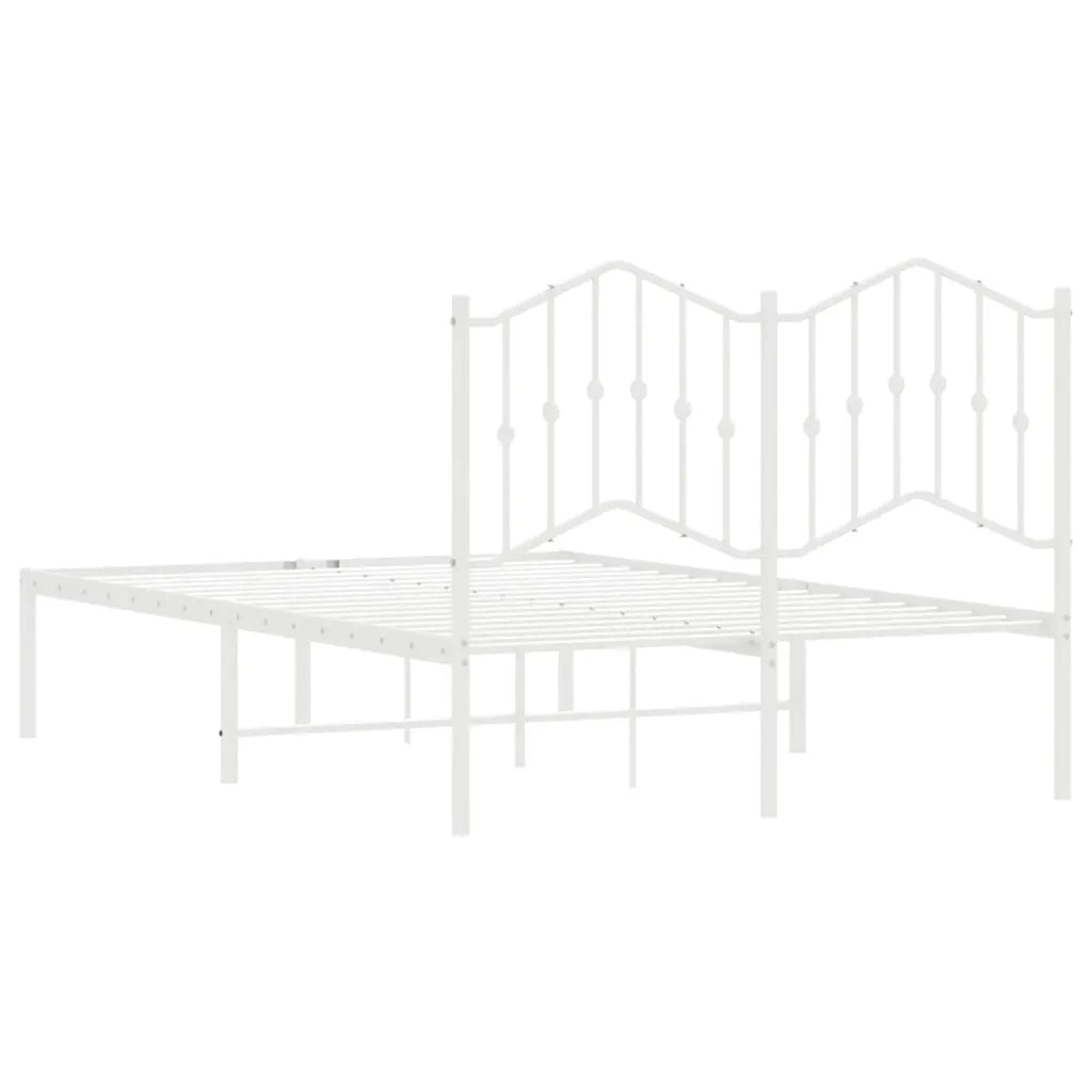 Giroletto con Testiera-Struttura Letto con testiera in Metallo Bianco 120x200 cm 608207