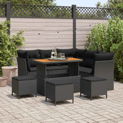 Set Divano da Giardino 9 pcs Nero polyrattan 3361489
