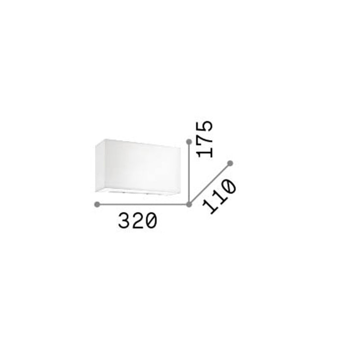 Applique Moderna Hotel Tessuto Bianco 1 Luce E27