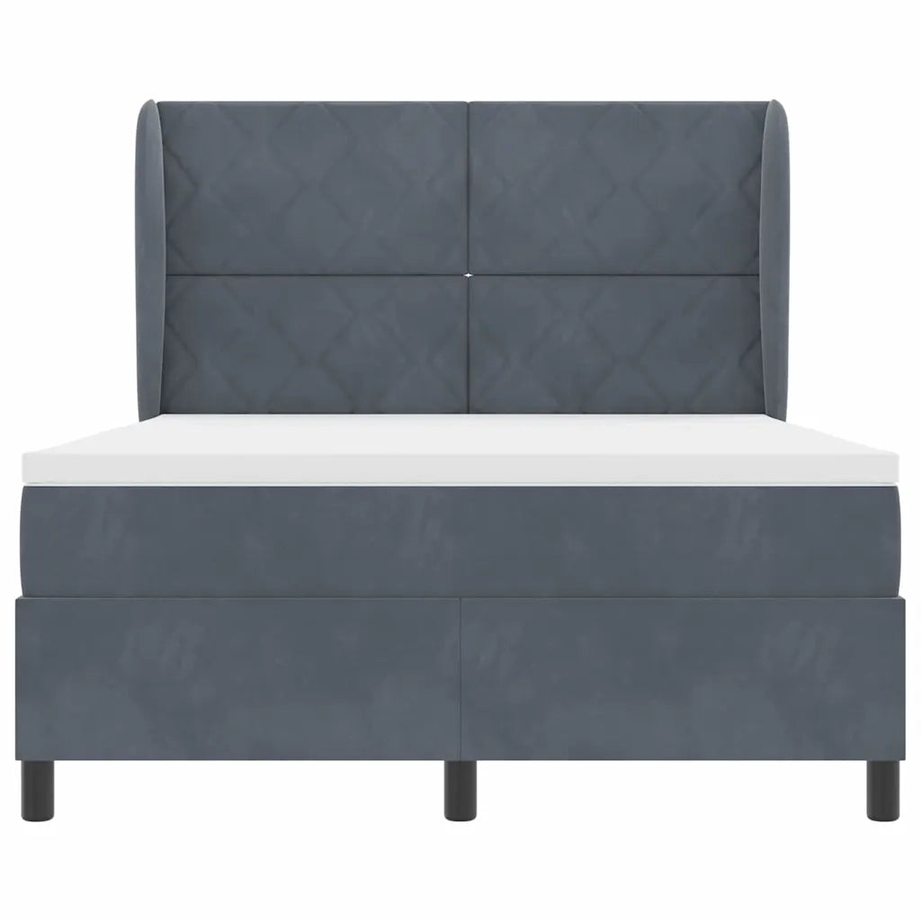 Letto a molle con testiera Grigio scuro 200 x 160 cm Velluto 3340989