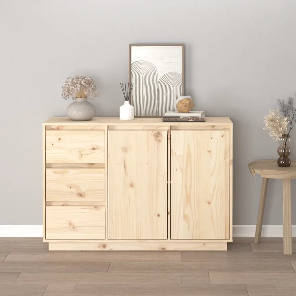 Credenza-Buffet-Armadio da cucina 111x34x75 cm in Legno Massello di Pino