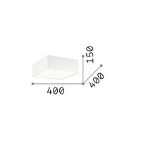 Plafoniera Moderna Ritz Tessuto Bianco 4 Luci E27 D40Cm